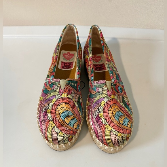 Marie Lala Multicolor Vibrant Slip-On Platform Espadrilles Shoes - Picture 2 of 6